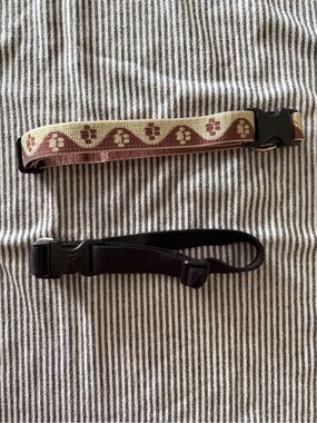 B2G1 FREE Lupine Dog Collar Bundle Brown Cream Pattern + Black Adjustable Collar